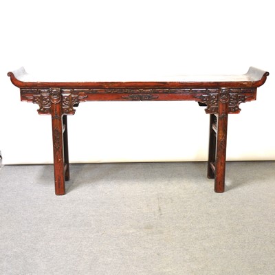 Lot 376 - Ming style Chinese carved softwood altar table