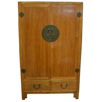 Lot 349 - Modern Chinese hardwood wardrobe