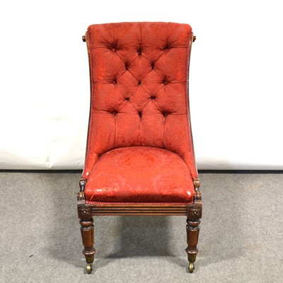 Lot 380 - Victorian rosewood nursing chair