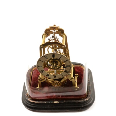 Lot 195 - Victorian brass skeleton clock