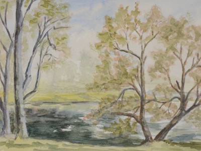 Lot 303 - Margaret Pinder, River Tay and another watercolour