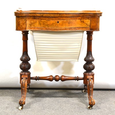 Lot 459 - Victorian figured walnut fold-over games table