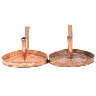 Lot 127 - Pair of copper chamber sticks