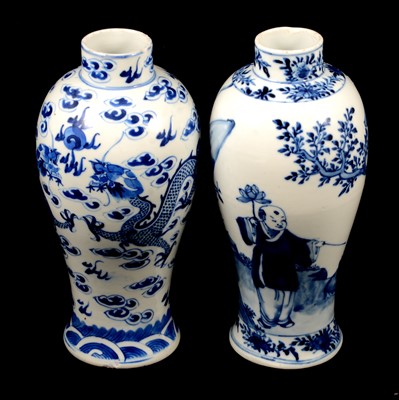 Lot 29 - Two Chinese blue and white porcelain vases