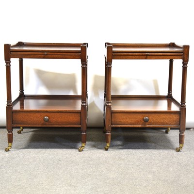 Lot 422 - Pair of reproduction mahogany two-tier whatnots