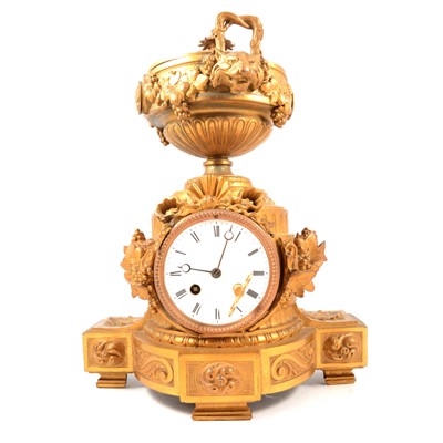 Lot 110 - French gilt metal mantel clock, from a clock...