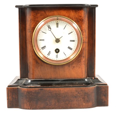 Lot 153 - Victorian walnut and ebonised mantel clock