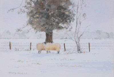 Lot 318 - Derek Pearson, Waiting for the lambs and three other watercolours