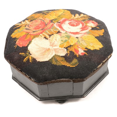 Lot 151 - Victorian painted box seat stool, Kelim runner and linen