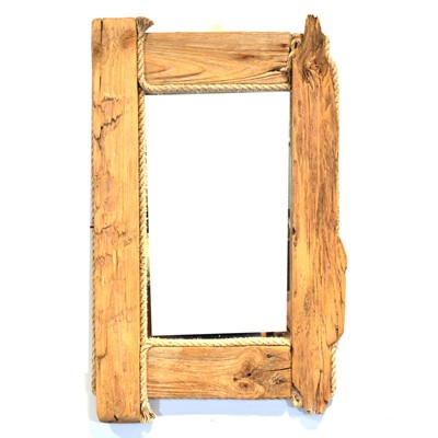 Lot 399 - Driftwood and rope framed wall mirror