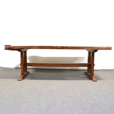 Lot 395 - Large elm farmhouse table