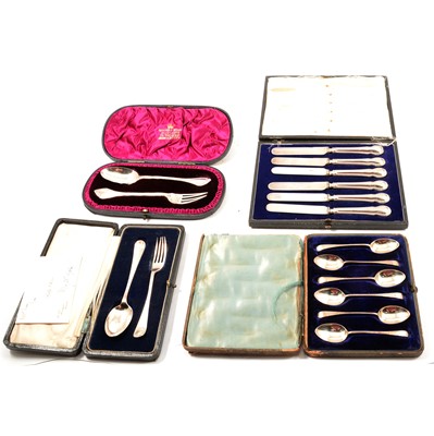 Lot 288 - Cased silver cutlery