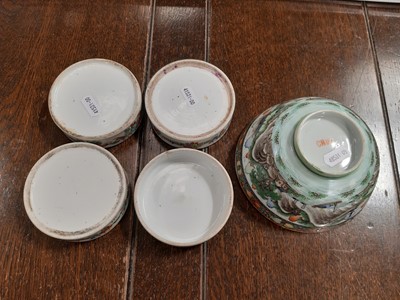 Lot 49 - Canton bowl and a four-heights storage jar