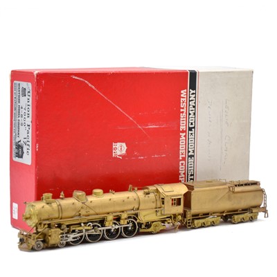 Lot 47 - Westside Models HO gauge steam locomotive and tender, brass model, boxed.