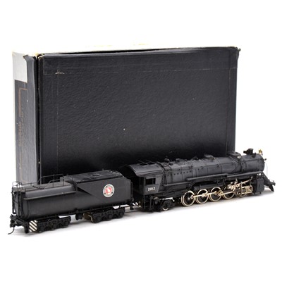 Lot 12 - Tenshodo HO gauge steam locomotive and tender, brass model, boxed.