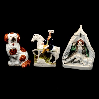 Lot 17 - Victorian Staffordshire pottery flat back figure, Tom King and thirteen others