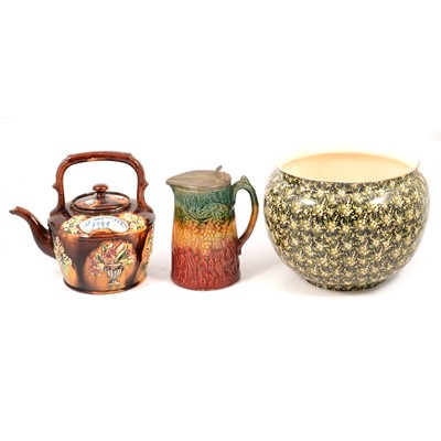 Lot 42 - Selection of ceramics including Bargeware teapots
