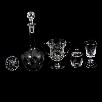Lot 65 - Collection of glassware, coloured glass, paperweights, etc.