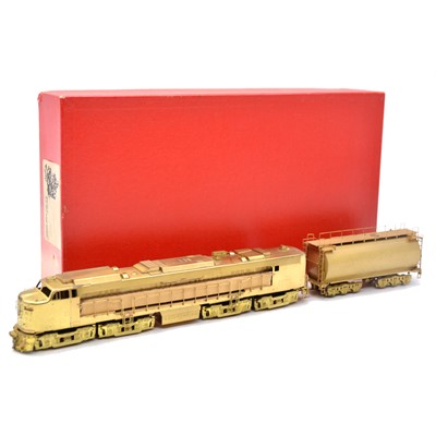 Lot 54 - KMT HO gauge GTEL and tender, brass model, boxed