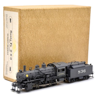 Lot 49 - Sunset models HO gauge steam locomotive and tender, brass model, boxed