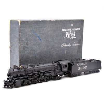 Lot 30 - United Scale Models HO gauge steam locomotive and tender, brass model, boxed