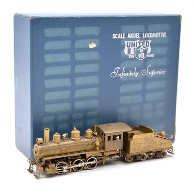 Lot 78 - United Scale Models HO gauge steam locomotive and tender, brass model, boxed