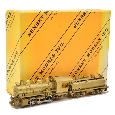 Lot 22 - Sunset Models HO gauge steam locomotive and tender, brass model, boxed