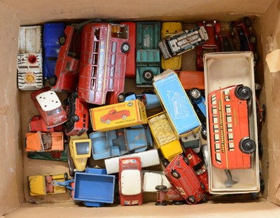 Lot 118 - One box of die-cast models and vehicles, including Dinky Dublo no.065 Morris Pick-u