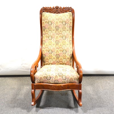 Lot 402 - Victorian mahogany rocking chair