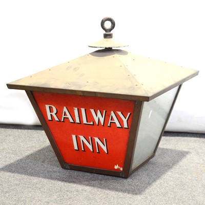 Lot 490 - 'Railway Inn' hanging lantern.