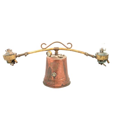 Lot 386 - Brass hanging barge lamp by W T Barnard