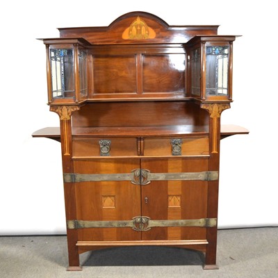 Lot 507 - English Arts & Crafts/ Art Nouveau inlaid mahogany sideboard, by Robson & Sons