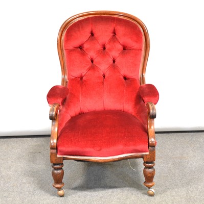 Lot 469 - Victorian mahogany framed easy chair