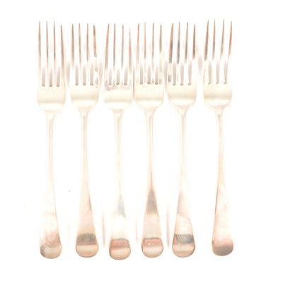 Lot 258 - Set of six Scottish silver table forks