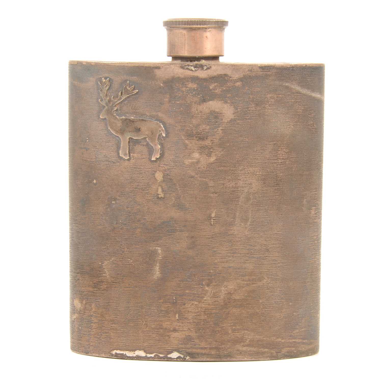 Lot 257 - Silver hip flask