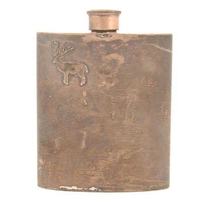 Lot 257 - Silver hip flask