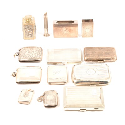 Lot 260 - Collection of silver cigarette cases, vesta cases, etc.