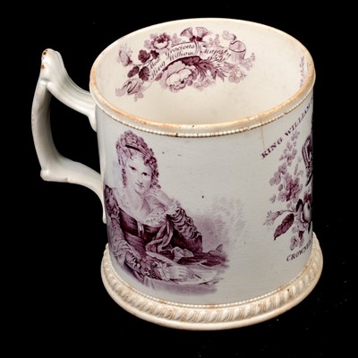 Lot 71 - A William IV and Queen Adelaide coronation mug