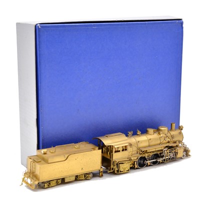 Lot 25 - Brass HO gauge steam locomotive and tender, boxed