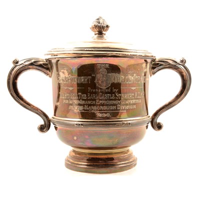 Lot 276 - Silver covered trophy cup, Walker & Hall, 1930