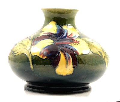 Lot 529 - Moorcroft Pottery, a 'Hibiscus' design vase