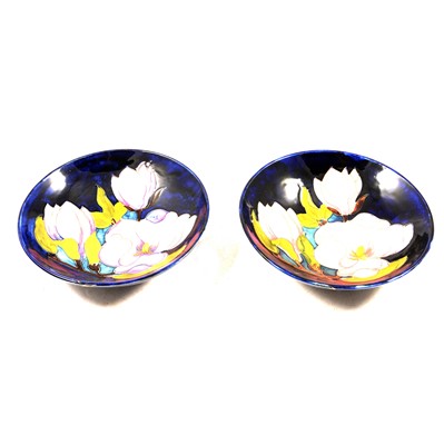 Lot 531 - Moorcroft Pottery, a pair of 'Magnolia' design shallow bowls