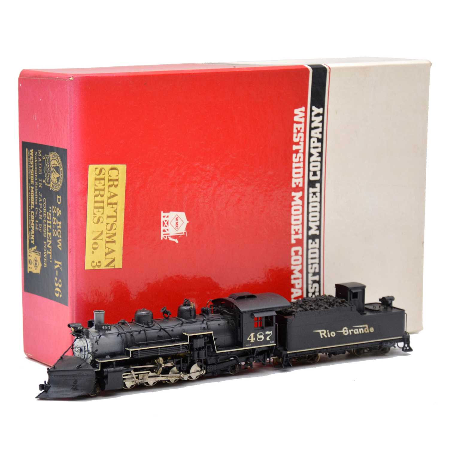 Lot 129 - Westside Models HOn3 gauge steam locomotive and tender, brass model, boxed