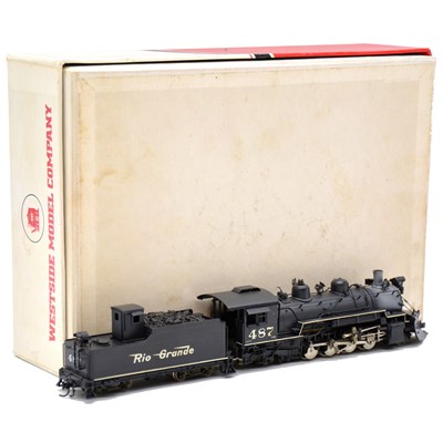 Lot 129 - Westside Models HOn3 gauge steam locomotive and tender, brass model, boxed