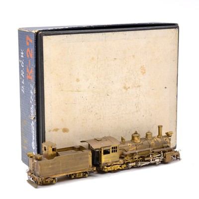 Lot 132 - United Scale Models HOn3 gauge steam locomotive and tender, brass model, boxed