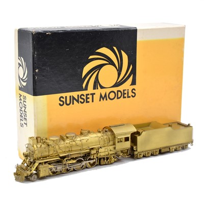 Lot 115 - Sunset Models HO gauge steam locomotive and tender, brass model, boxed