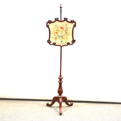 Lot 421 - Victorian mahogany pole screen