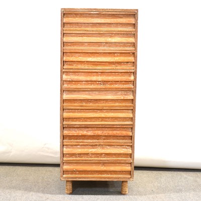 Lot 381 - Indian limed hardwood chest of drawers, modern