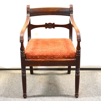 Lot 416 - Two Regency mahogany elbow chairs