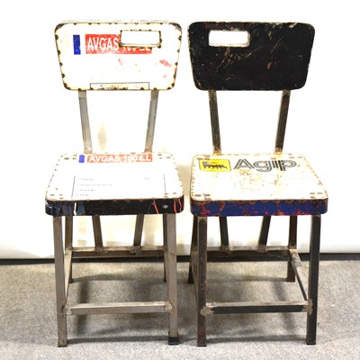 Lot 435 - Pair of modern "industrial" metal chairs